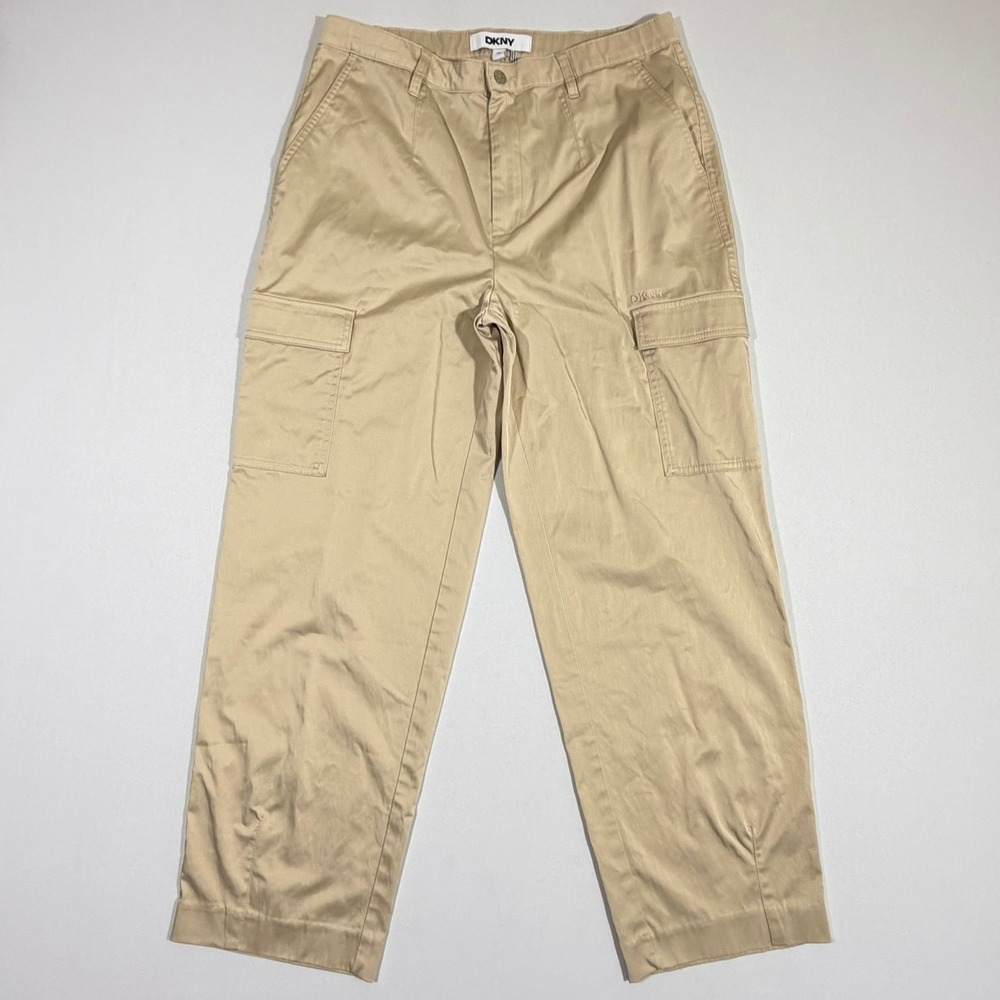 DKNY‎ Womens 12P Khaki Tan Cargo Pants Trouser Cotton Blend Gorpcore Streetwear